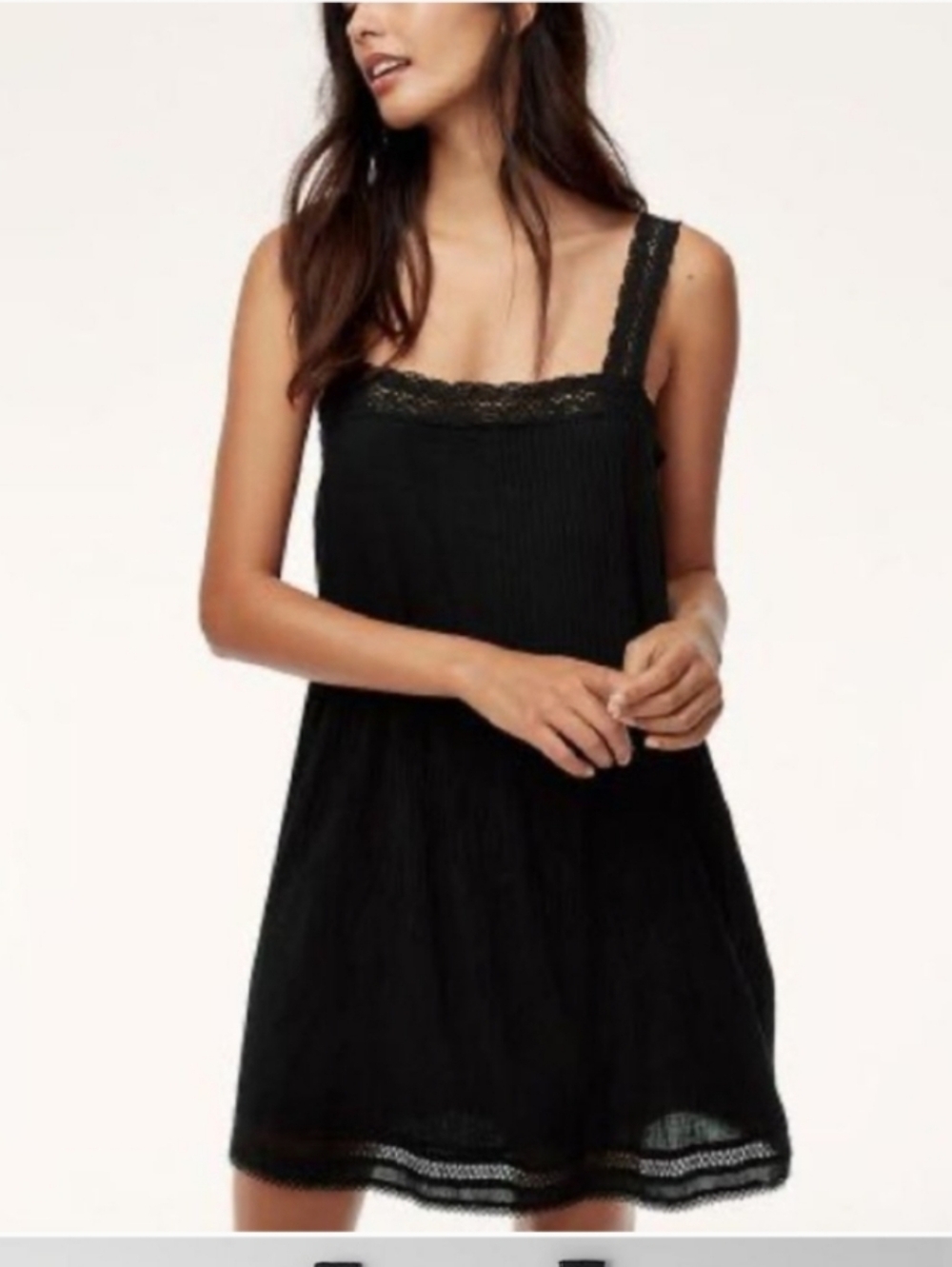 Wilfred Black Lace-Trim Dress